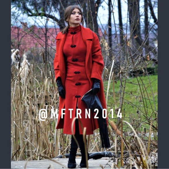 ZARA RED TOGGLE DRESS - Picture 5 of 12